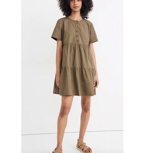 Madewell Button - Front  Tiered Mini Dress Summer